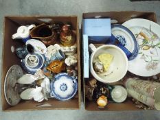 A mixed lot comprising ceramics to include boxed Wedgwood items, glassware,