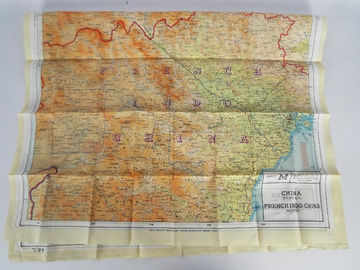 WW2 Silk Escape Map of China- Double-sided, marked 44M and 44L. - Image 5 of 6