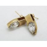 A pair of 9ct gold stone set earrings, approximately 3.7 grams all in.