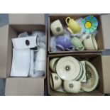 Mixed ceramics and kitchen ware, three boxes.