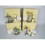 Four boxed Legends, Myths & Fables pewter fairy figurines with enamel decoration.