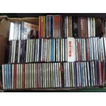 A collection of various CD's, one box.