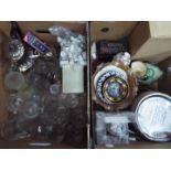 A mixed lot to include ceramics, glassware, plated ware, and similar, two boxes.