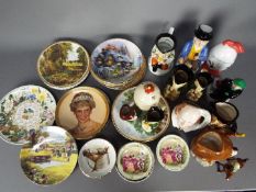 Mixed lot to include Toby jugs, character jugs, collector plates,