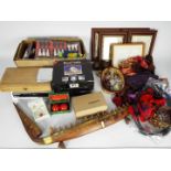 Lot to include a Panasonic DVD recorder, silk scarves, costume jewellery, model boat,