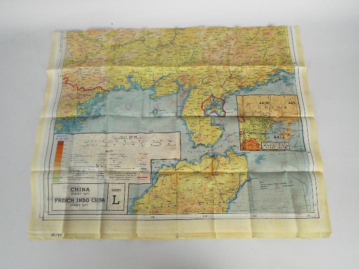 WW2 Silk Escape Map of China- Double-sided, marked 44M and 44L. - Image 3 of 6