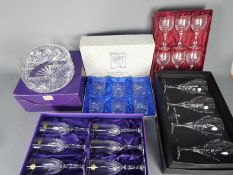 A quantity of boxed glassware, wine glasses, tumblers and other to include Edinburgh Crystal,