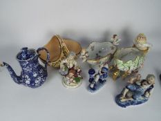 Mixed ceramics to include Wade Gothic basket, Schierholz Plaue centrepiece,