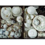 Two boxes of mixed ceramics to include Haviland & Co Limoges, Tuscan China and similar.