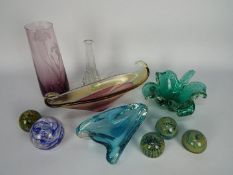 Various glassware, paperweights, vases, bowls, to include Caithness and similar.