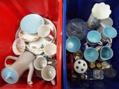 Mixed lot comprising ceramics to include Poole Pottery, Aynsley and other, glassware and other,