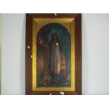 A framed print of religious interest depicting Jesus, approximately 70 cm x 38 cm.