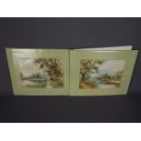 Two unframed watercolours, late 19th or early 20th century, rural landscape scenes,