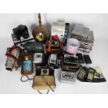 Lot to include cameras, vintage radio, mobile phones, barometer and similar.