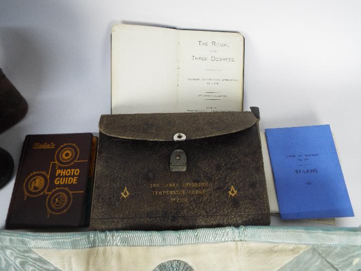 A mixed lot of collectables to include field glasses, Kodak Retinette, Masonic items, - Image 3 of 5