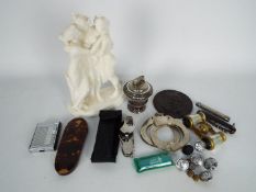 Lot to include penknives, Fire Service buttons, Ottmar Mergenthaler bronze medal,