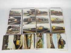 A large quantity of train and railway related photographs, all contained in plastic sleeves,