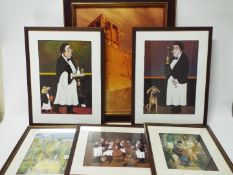 A quantity of framed, decorative prints, varying image sizes.