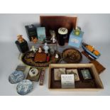 A mixed lot to include Peter Bates miniatures, porcelain half dolls, boxed gift ware,