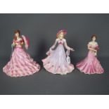 Coalport - Three lady figurines comprising a limited edition Spring Walk,
