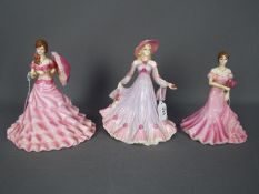 Coalport - Three lady figurines comprising a limited edition Spring Walk,