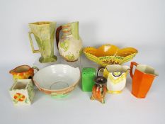 A quantity of Art Deco ceramics to include Wadeheath and other.
