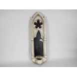 A stone effect, gothic style wall mirror / candle holder by Simon Jameson for Lost Worlds,