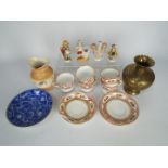 Lot comprising ceramics to include continental figurines and tea wares,