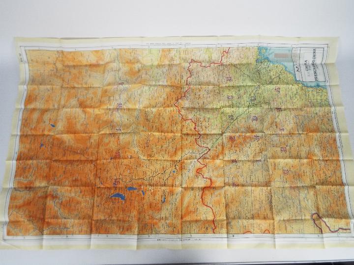 WW2 Silk Escape Map of China- Double-sided, marked 44M and 44L.