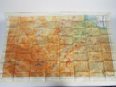 WW2 Silk Escape Map of China- Double-sided, marked 44M and 44L.