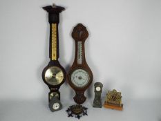 Two banjo barometers and a collection of