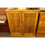 Oak double door stationery cupboard 97cm wide, and multi drawer chest 101cm (2).