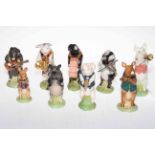 Beswick nine piece 'Pig' band. Condition: All Good.