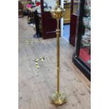 Victorian brass telescopic standard oil lamp converted to electric.