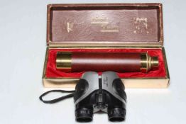 Bresser 20 x 40 telescope, circa 1990, and small binoculars (2).