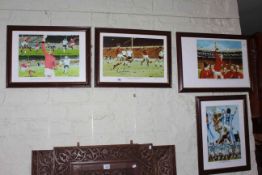 Three framed limited edition 1966 World Cup prints, and Huddersfield print (4).