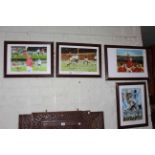 Three framed limited edition 1966 World Cup prints, and Huddersfield print (4).