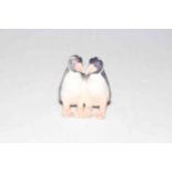 Royal Copenhagen pair of Penguins, 9.5cm.