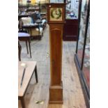 Mahogany small longcase clock with brass square dial and striking movement, circa 1900,