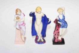 Three Royal Doulton Bathers Collection figures,