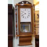 Victorian inlaid mahogany wall clock.
