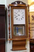 Victorian inlaid mahogany wall clock.