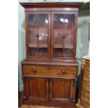 19th Century mahogany secretaire bookcase,