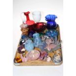 Collection of over twenty five pieces of decorative glass including Murano dish,