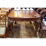 Victorian mahogany style extending dining table with single leaf,