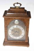 Elliott walnut mantel clock, 27cm overall height.