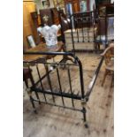 Victorian brass and iron single bedstead.