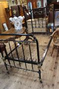 Victorian brass and iron single bedstead.