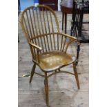 Ash and elm stick back Windsor armchair with crinoline stretcher.