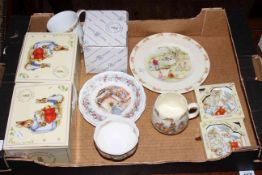 Eleven Royal Doulton Brambly Hedge plates, Reutter Peter Rabbit cased set,